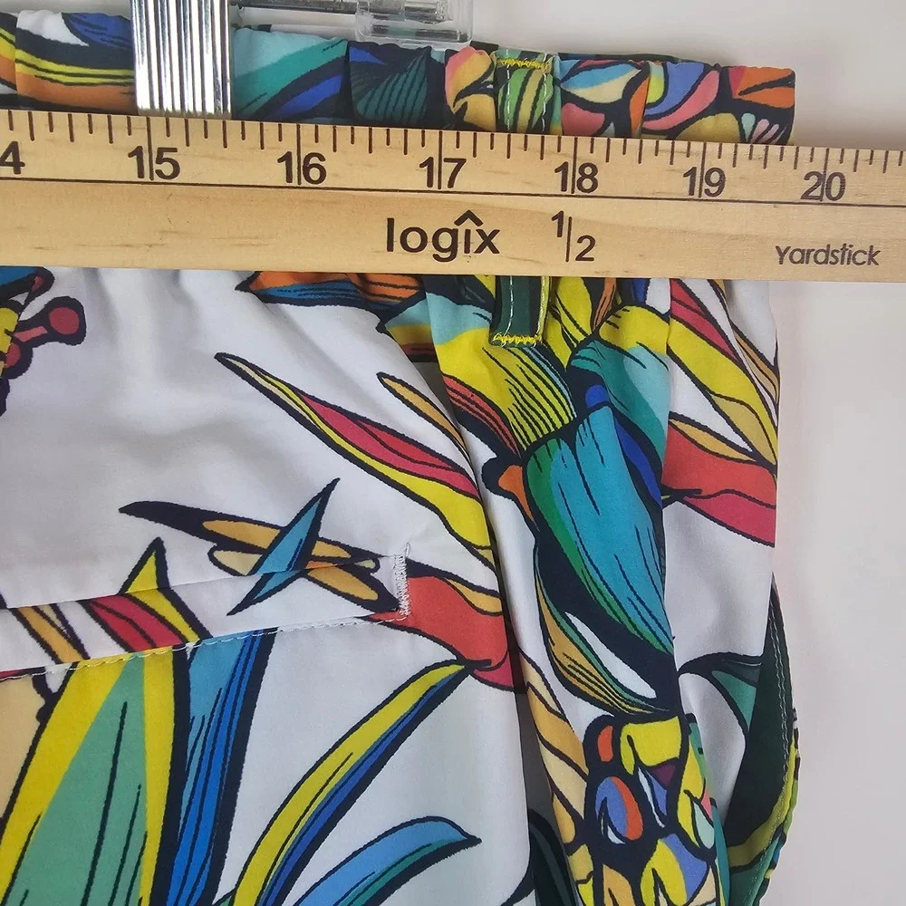 Robert Graham Mens 40 Tropical Pineapple Monstera Print Swim Trunks Classic Fit
